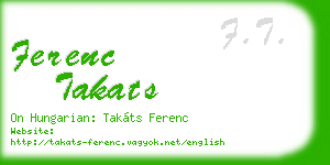 ferenc takats business card
