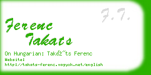 ferenc takats business card